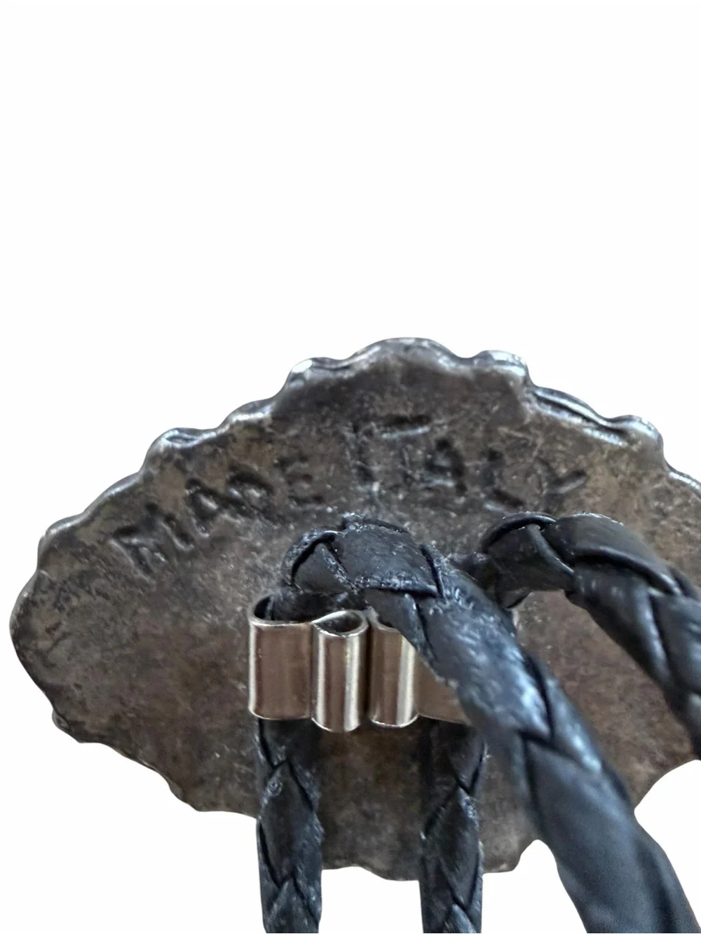 Vintage Western Bolo Tie with Decorative Slide Made in Italy stamp
